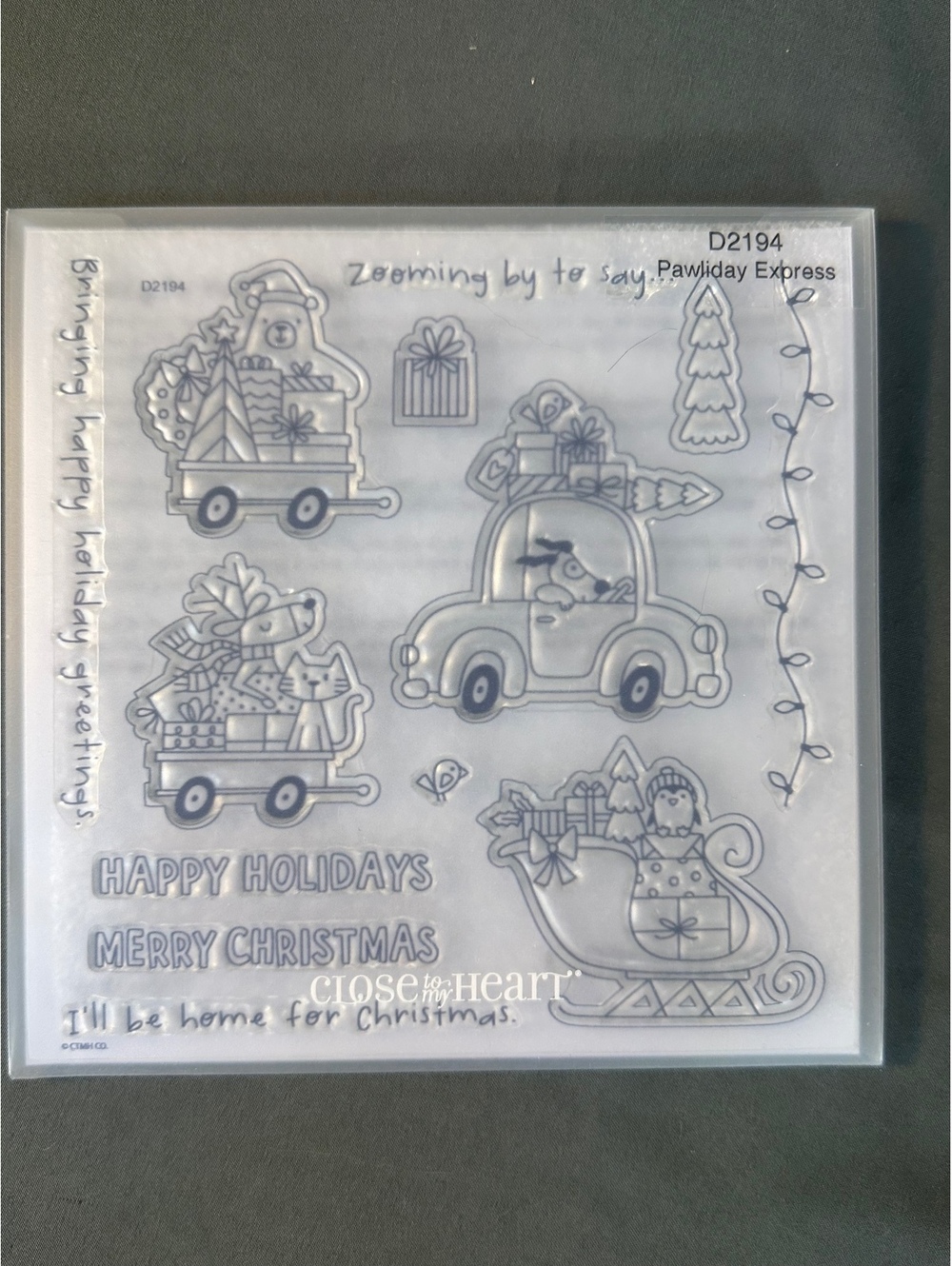 Close To My Heart D2194 Pawliday Express Acrylic Stamp Set